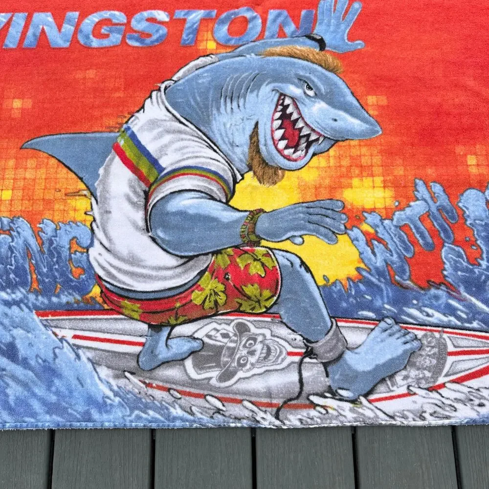 Kevingston Rugby Spirit Beach Towel Surfing with Jaws Shark Pool Swim